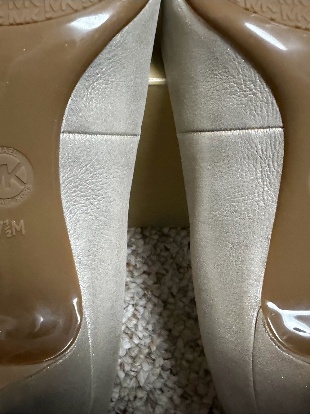 Michael Kors Champagne Metallic Pointed-Toe Pumps - Picture 3 of 3